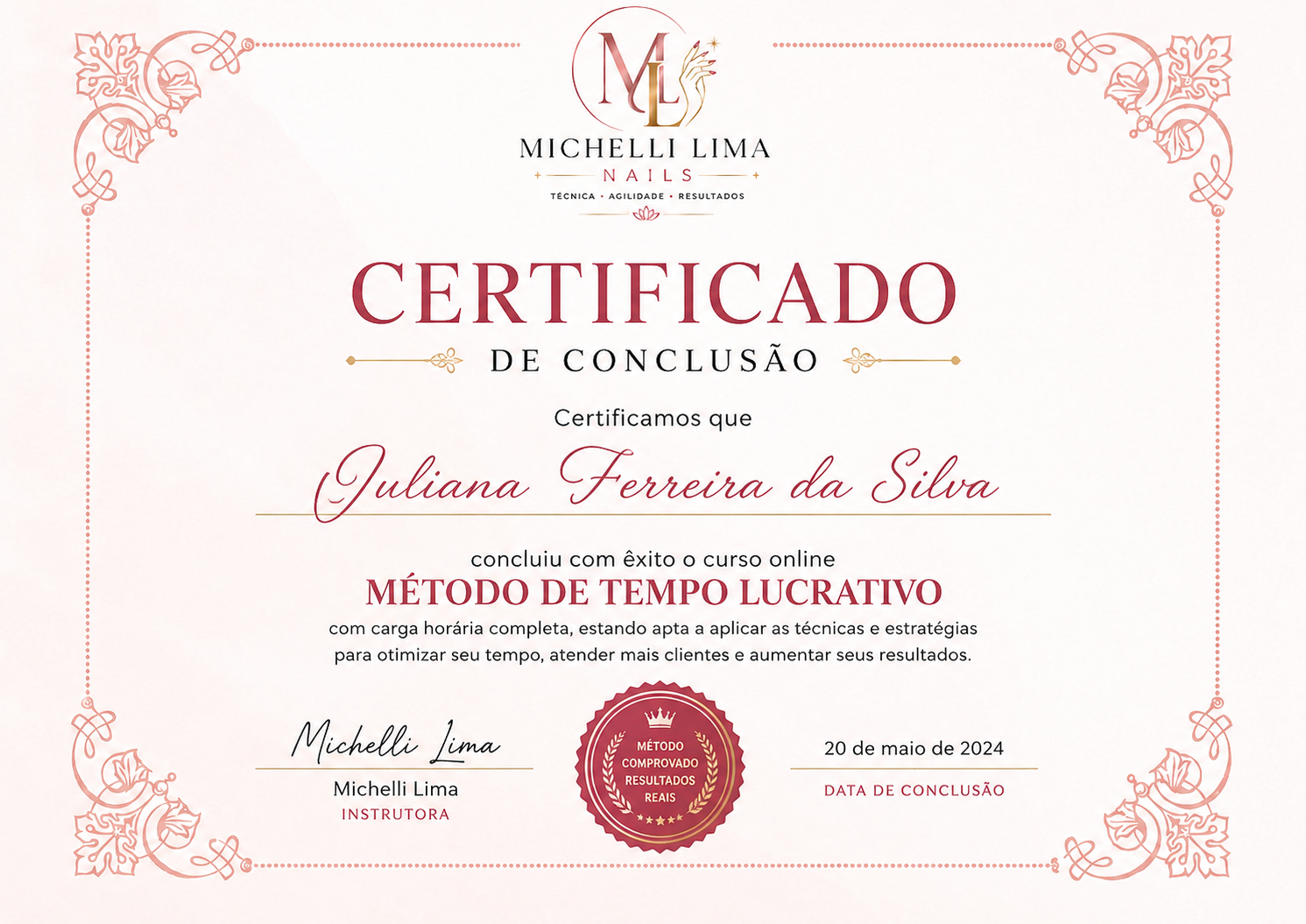 Certificado de Conclusão — Método Tempo Lucrativo